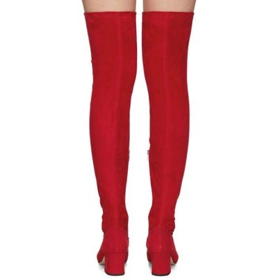 Shop Dorateymur Red Suede Sybil Leek Ii Over-the-knee Boots