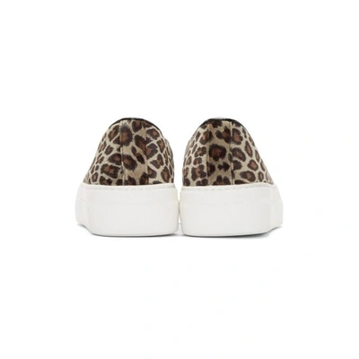 CHARLOTTE OLYMPIA TAN LEOPARD COOL CATS SLIP-ON SNEAKERS