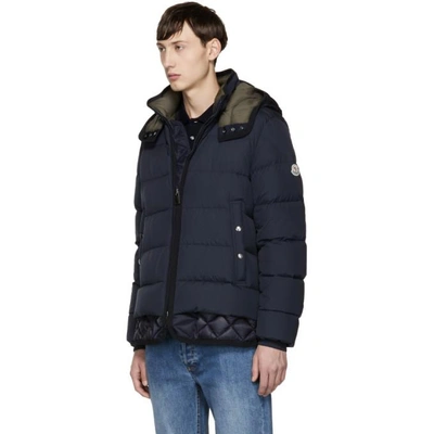 Shop Moncler Navy Down Tanguy Jacket