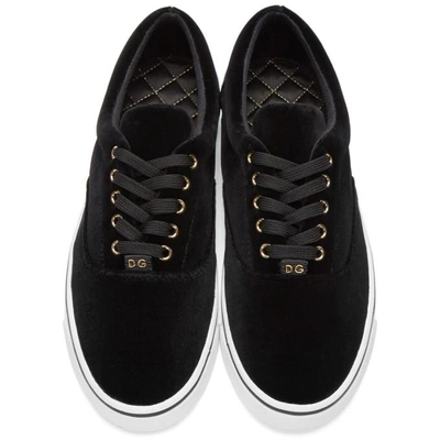 Shop Dolce & Gabbana Black Velvet Sneakers
