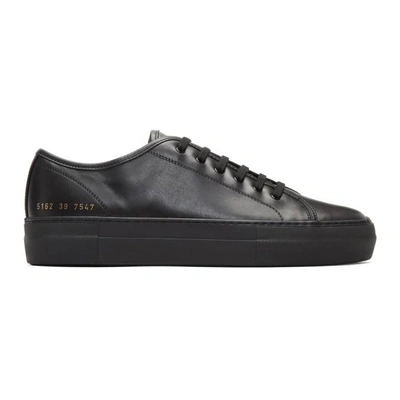 Shop Common Projects Black Tournament Low Super Sneakers In 7547 Black W/ Black