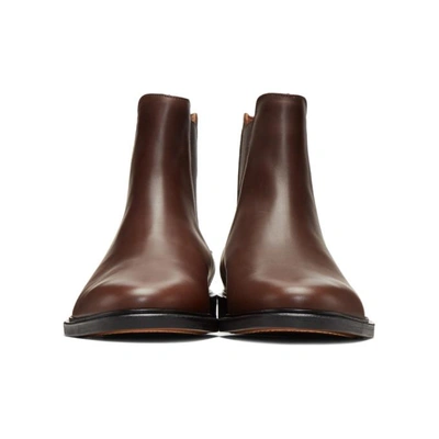 Shop Common Projects Brown Leather Chelsea Boots