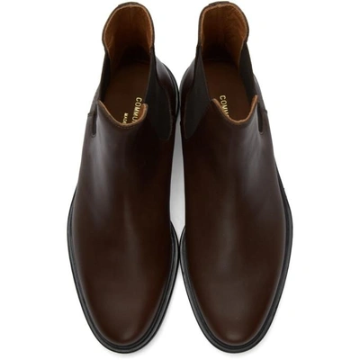 Shop Common Projects Brown Leather Chelsea Boots