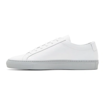 Shop Common Projects White & Grey Achilles Low Colored Sole Sneakers