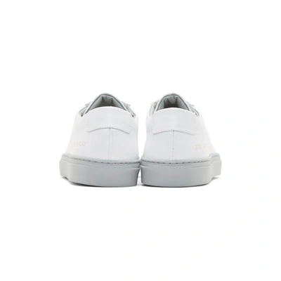 Shop Common Projects White & Grey Achilles Low Colored Sole Sneakers