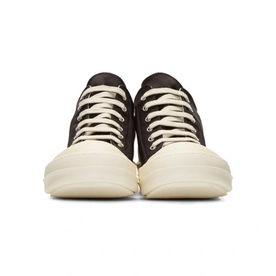 Shop Rick Owens Drkshdw Black Nylon Canvas Cap Toe Sneakers In 91 Black/milk