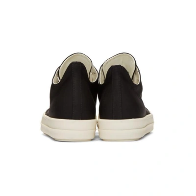 Shop Rick Owens Drkshdw Black Nylon Canvas Cap Toe Sneakers In 91 Black/milk