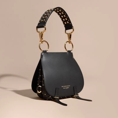 Burberry The Bridle Bag In Leather And Rivets In Black