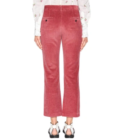 Shop Isabel Marant Reo Cropped Corduroy Trousers In Rosewood