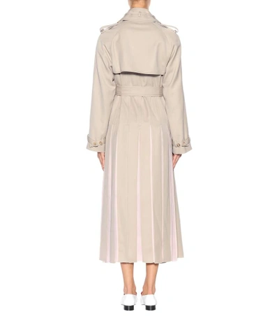 Shop Gabriela Hearst Pleated Wool Trench Coat In Khaki