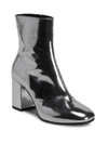 BALENCIAGA Metallic Leather Block Heel Booties