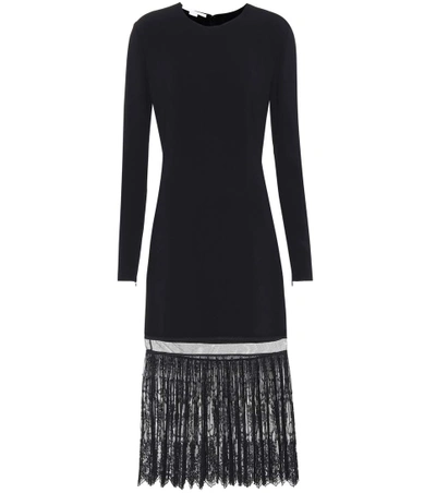 Shop Stella Mccartney Tulle-panelled Crêpe Dress In Black