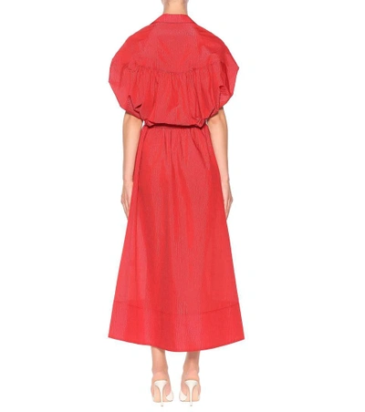 Shop Rosie Assoulin Cotton-blend Dress In Aurora Red