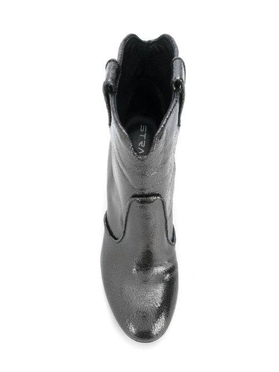 Shop Strategia Metallic Boots In Grey
