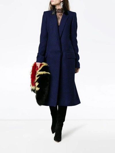 Shop Haider Ackermann Houndstooth Velvet Collar Coat