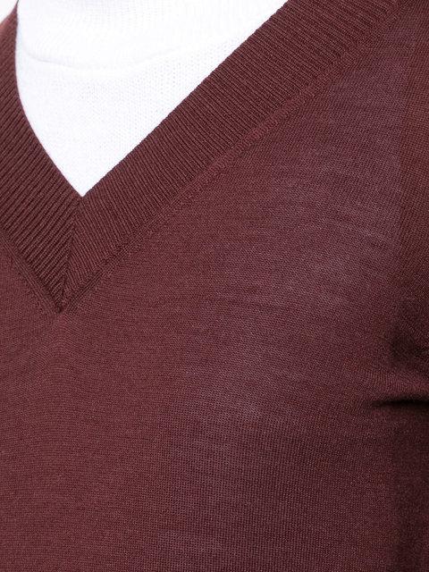 A.p.c. V-neck Pullover - Red | ModeSens