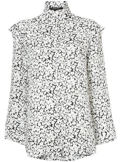 Shop Derek Lam Long Sleeve Button-down Blouse With Ruffle Detail