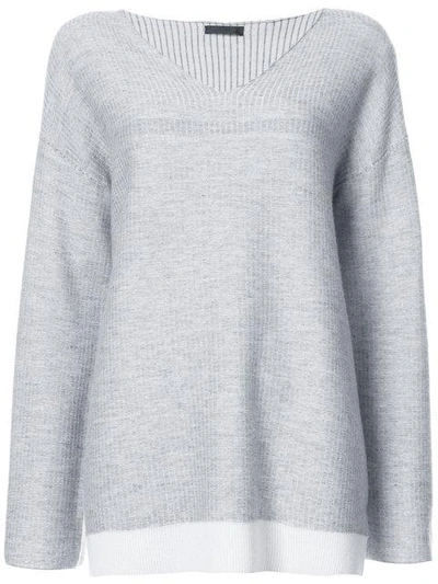 Shop Atm Anthony Thomas Melillo Cashmere Blend Plated V- Neck Sweater