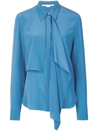 Shop Stella Mccartney Draped Front Shirt - Blue