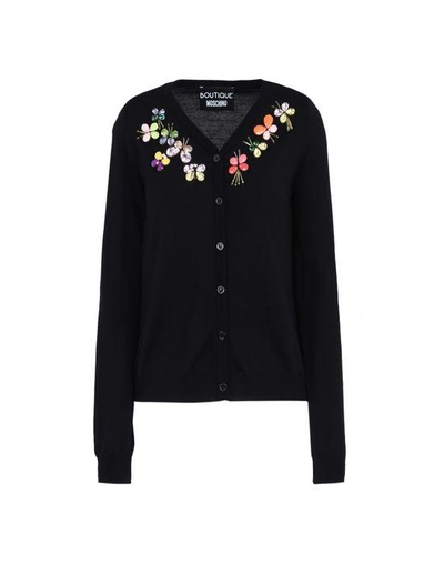 Shop Boutique Moschino Cardigans In Black