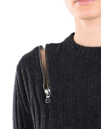 Shop Moschino Long Sleeve Sweaters In Steel Grey