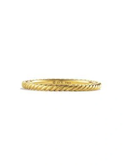Shop David Yurman Women's Cable Classics Band Ring In 18k Yellow Gold