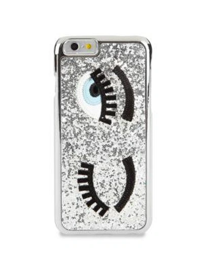 Shop Chiara Ferragni Flirt Iphone 6-6s Case In Silver