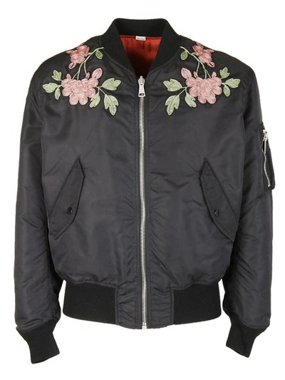 Shop Gucci Embroidered Bomber In Multicolor