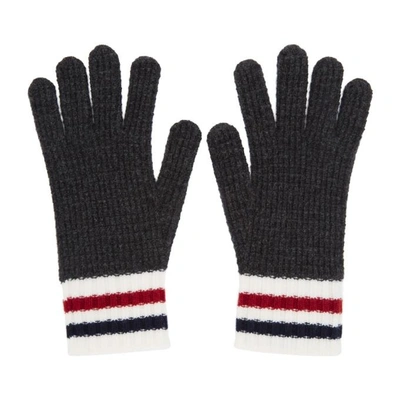 Shop Moncler Grey Wool Gloves