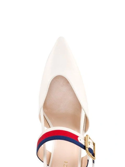 Shop Gucci White Sylvie 55 Kitten Heels In 9082 White