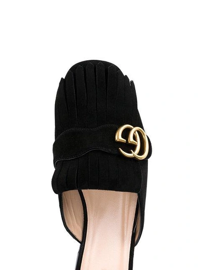 Shop Gucci Gg Marmont Slippers - Black