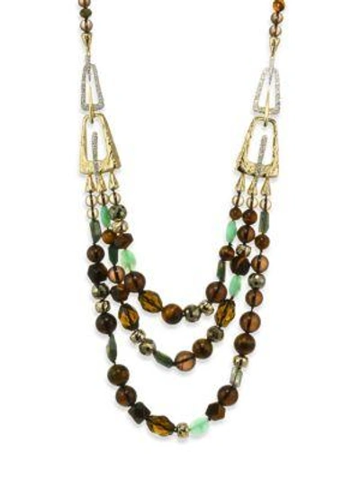 Shop Alexis Bittar Elements Abstract Buckle Beaded Semi-precious Multi-stone Necklace/26"