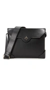 Manu Atelier Bold Large Leather Shoulder Bag In Black