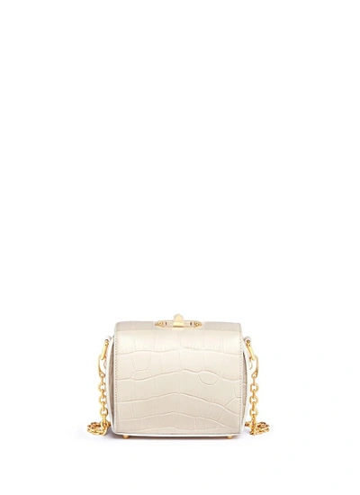 Shop Alexander Mcqueen 'box Bag 16' In Croc Embossed Calfskin Leather