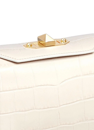 Shop Alexander Mcqueen 'box Bag 16' In Croc Embossed Calfskin Leather