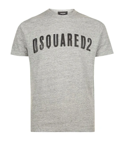 Shop Dsquared2 Textured Logo T-shirt In Grey