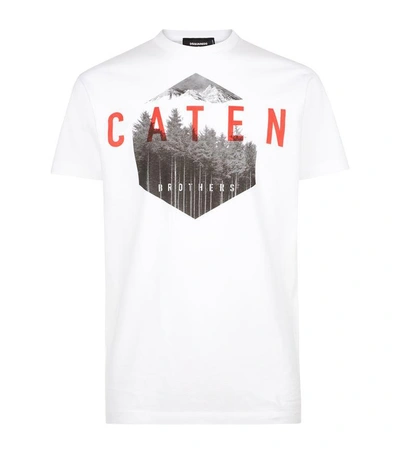 Shop Dsquared2 Caten Brothers T-shirt In White