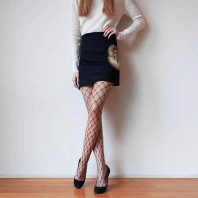 Gucci Gold Baboon Mini Skirt In Blue