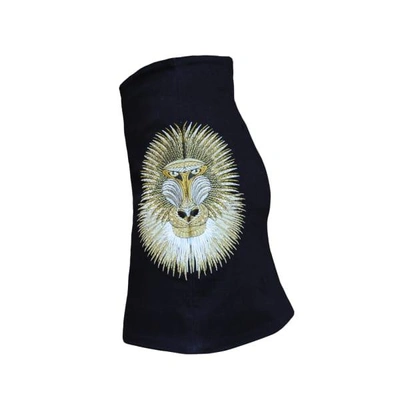 Gucci Gold Baboon Mini Skirt In Blue