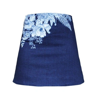 My Pair Of Jeans Women's White / Blue White Fern Miniskirt