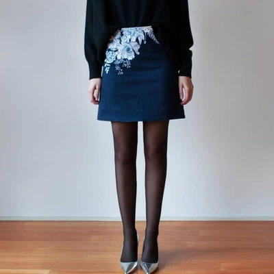 My Pair Of Jeans Women's White / Blue White Fern Miniskirt