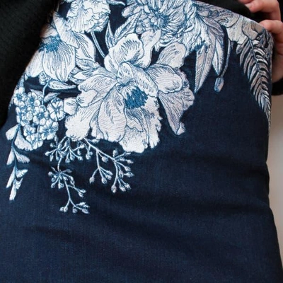 My Pair Of Jeans Women's White / Blue White Fern Miniskirt