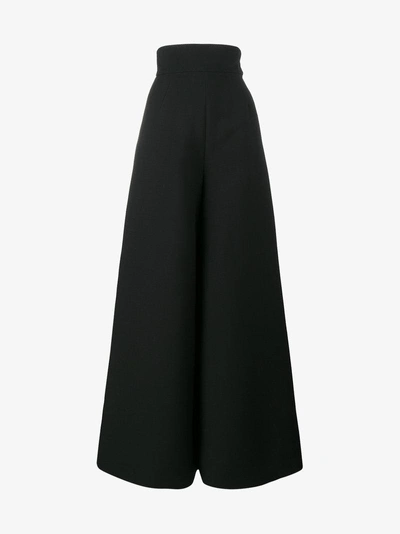 Shop Vika Gazinskaya Extra Wide Leg High Waisted Trousers In Black