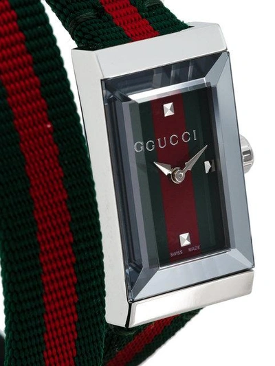 Shop Gucci G-frame Watch In Green