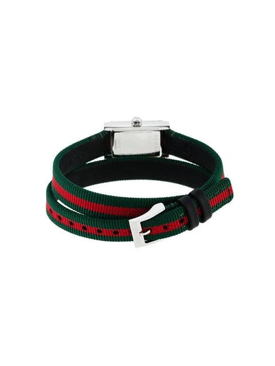 Shop Gucci G-frame Watch In Green