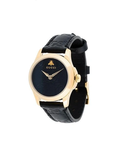 Shop Gucci G-timeless Watch - Black