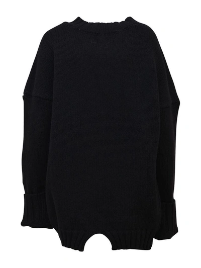 Shop Off-white Ww Oversized Sweater In Black-yellow