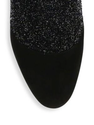 Shop Nicholas Kirkwood Lola Pearl-heel Suede Sock Booties In Black