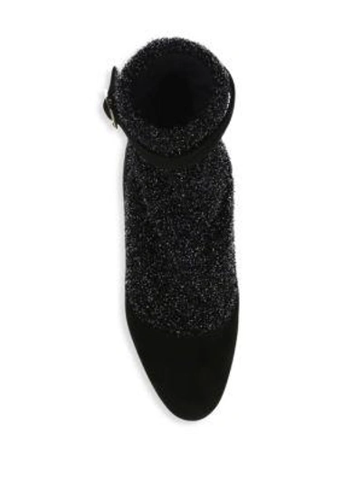 Shop Nicholas Kirkwood Lola Pearl-heel Suede Sock Booties In Black