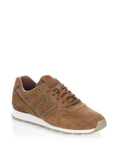 New Balance Women s 696 Suede Casual Sneakers From Finish Line In Cinnamon tempo Red ModeSens
